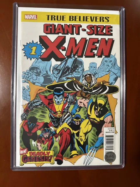 True Believers Giant Size X-Men 1 2017 NM Reprint Stan Lee Signed Excelsior COA