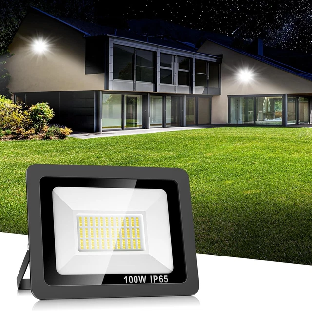 SKYWORLD 2 Pezzi Faretto Led da Esterno, 100W 10000LM Faretti a LED per esterni, IP66 Impermeabile 3000K Bianco Caldo Luce di Sicurezza per Terrazza, Giardino, Cortile, Patio, Parco, garage