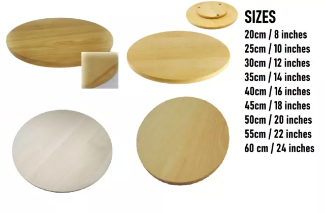 Pizza Round circular wooden board - Types with Handles Legs Round 20-60cm 8-24"