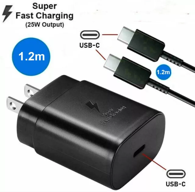 25W Typ USB-C Superschnelles Wandladegerät+1.2M Kabel für Samsung Galaxy S20 S21