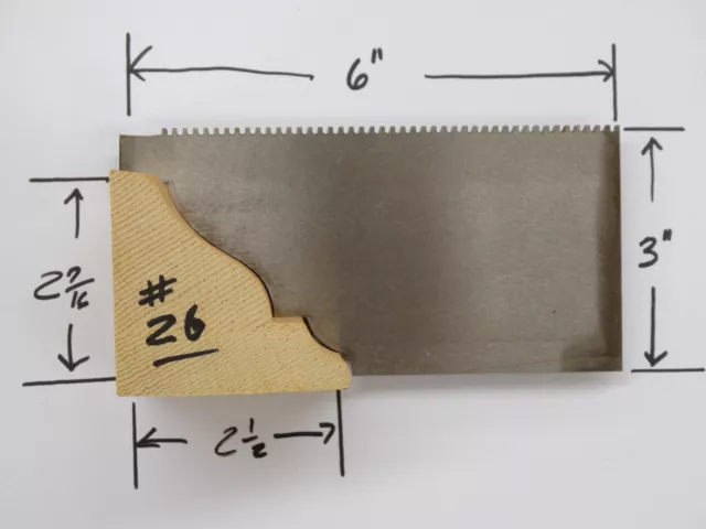Custom Lock Edge Shaper Knives for 2 7/16" x 2 1/2" Solid Crown Molding Profile