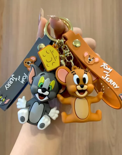 Classic Cartoon Tom and Jerry Keychain Bag Pendant Car Keychain Decoration Gift
