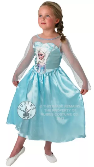 Kind Elsa klassisches Kostümkleid Disney Frozen Größe 141 cm - 152 cm Halloween blau 2