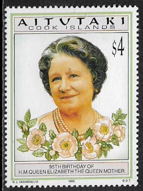 Aitutaki #511 Mint Never Hinged Stamp - Queen Mother's Birthday