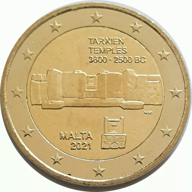 2 Euro Gedenkmünze Malta 2021 „Tempel Tarxien“  181.000 Ex. aus Rolle