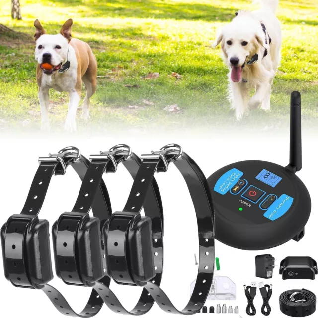 Wireless Electric Dog Fence Pet Containment System Shock Collar For 1~3 Dog