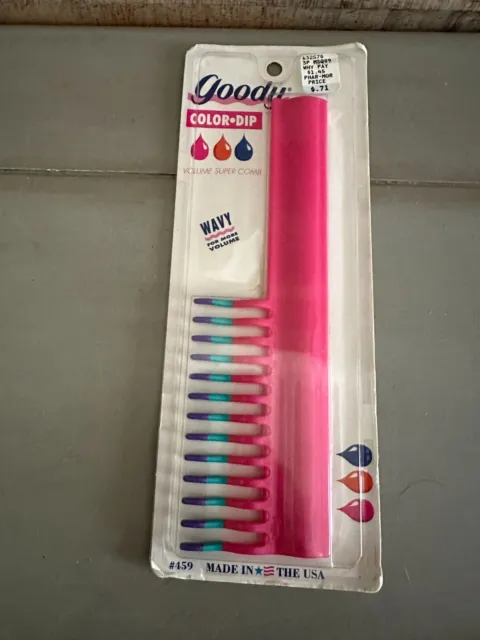 Vintage Goody Color dip volume super comb Plastic Hair   90s Pocket