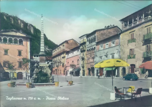 a1601 cartolina tagliacozzo piazza obelisco provincia di l'aquila