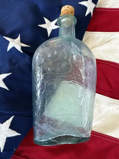 Vintage Original Union Glass Whiskey Flask