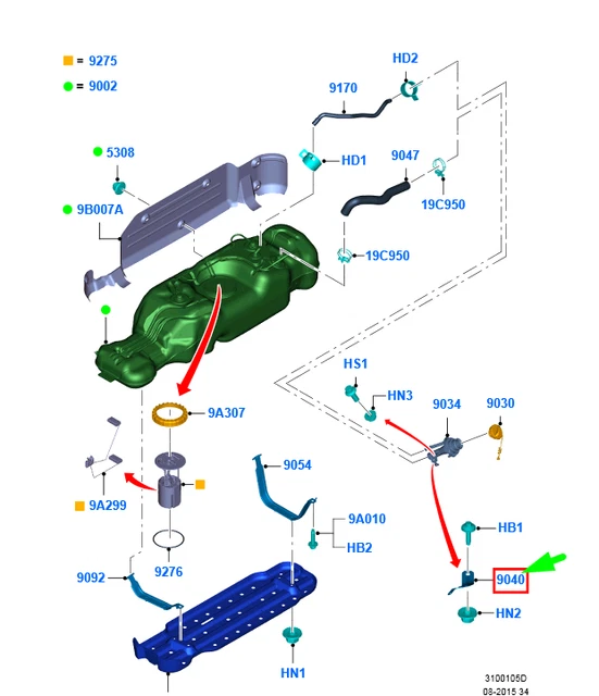 FORD RANGER T6 MK1 Fuel Tank Filler Pipe Bracket 1733904 NEW GENUINE £