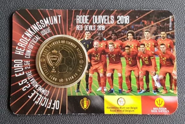 Belgique - Belgie - Coincard De 2,5 Euro Diables Rouges 2018.