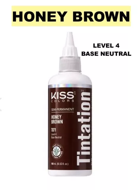 KISS COLORS TINTATION Semi-Permanent Hair Color 5 fl oz Honey Brown T871 Level 4