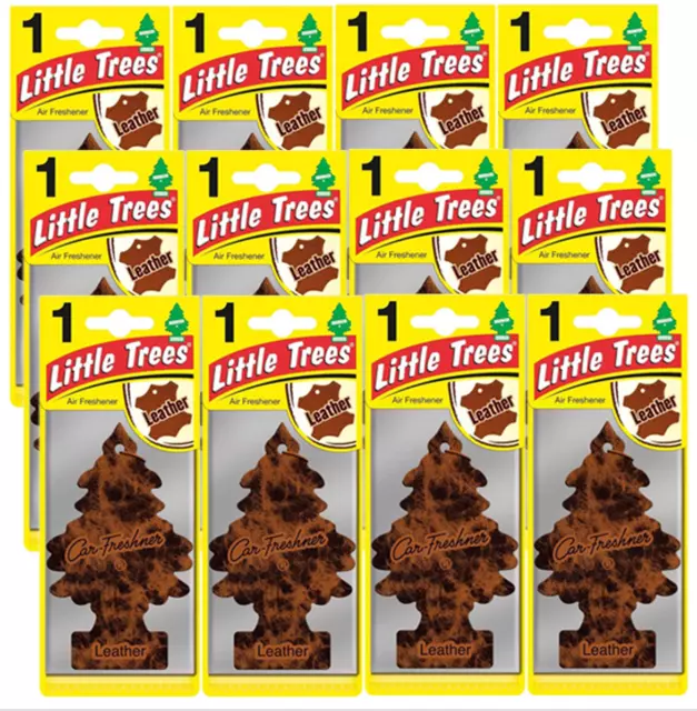 12 x Leather Scent Magic Tree Little Trees Car Home Air Freshener