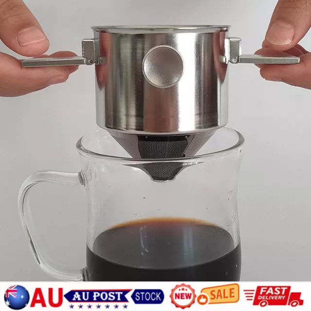 304 Stainless Steel Foldable Hanging Ear Coffee Filter Cup Portable Double-tier