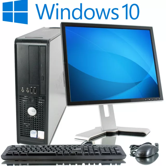 Full Dell/Hp Dual Core/Amd Desktop Tower Pc&Tft Computer With Windows 10 & & 4Gb