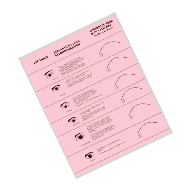 PRACTICE CHART LASH Mapping Chart, Diameter Sheet Eyelash Extension ...