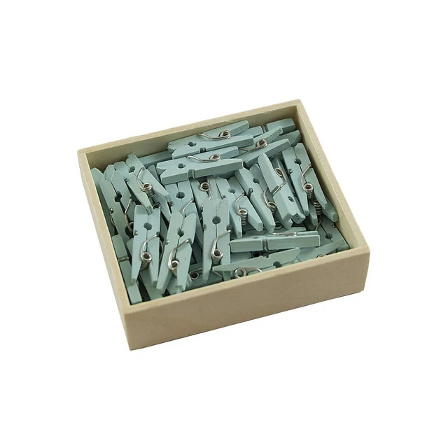 JAM Paper Wood Clip Clothespins Small 7/8 Inch Blue Clothes Pins 2230717361