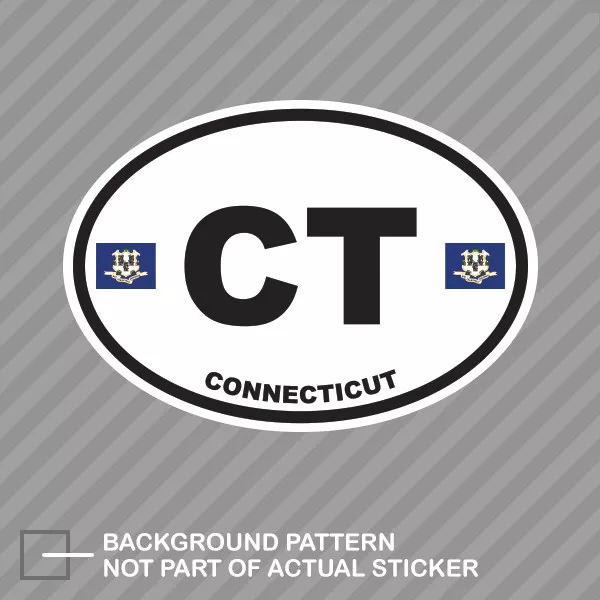 Connecticut State Flag Oval Sticker Decal Vinyl CT
