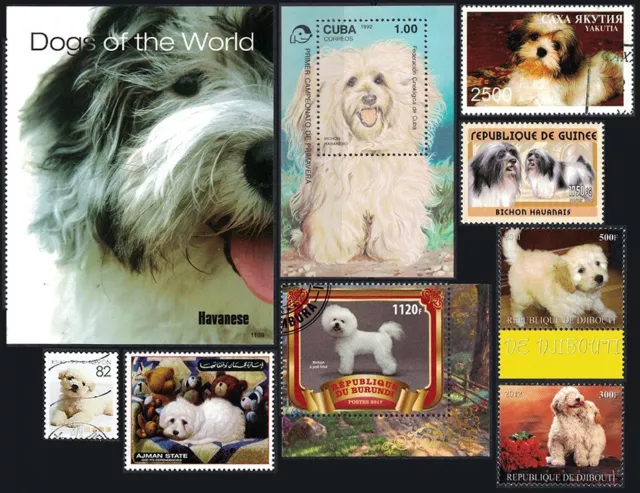 [bifr] Frame it - Dog Breed BICHON FRISE - 7 Diff Stamps & 1 Souvenir Sheet - VF