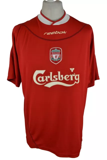 Reebok Liverpool FC 2002-04 Heimfußball T-Shirt Größe 42/44" Herren Sportbekleidung