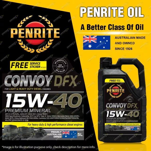 Penrite Convoy DFX 15W-40 Engine Oil 5L for ISUZU NPR200 NPR250 C NPR275 NPR300