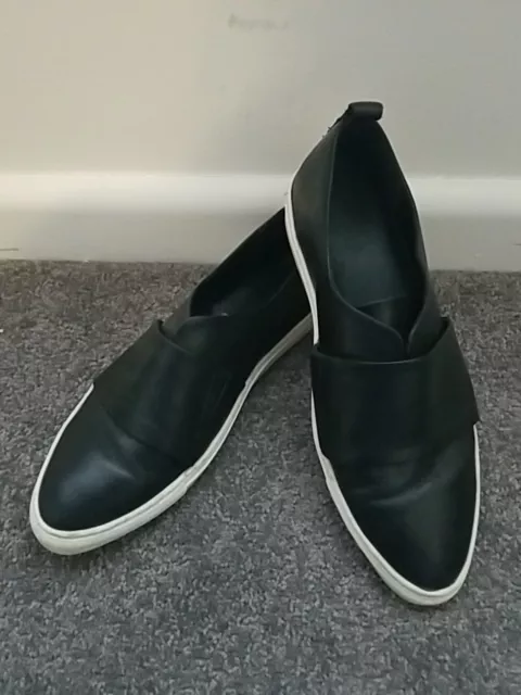 Elk Black Leather Loafers White Sole