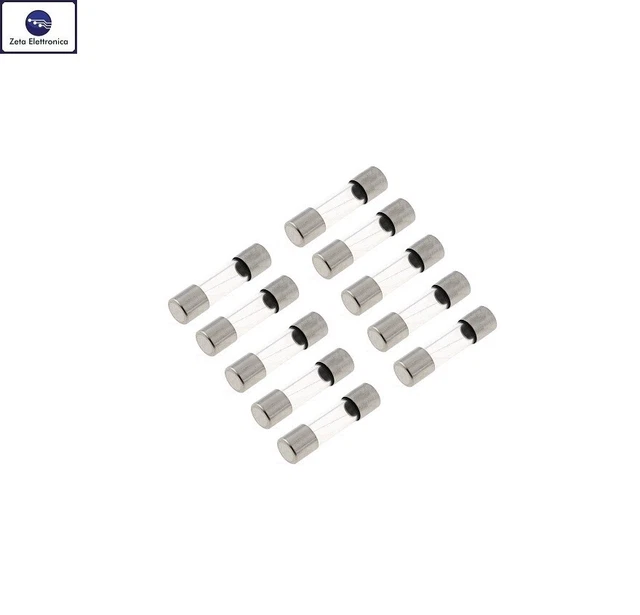 FUSIBILE 10A RAPIDO 125V FUSIBILI A TUBO 5X20mm IN VETRO VELOCE 10 PEZZI