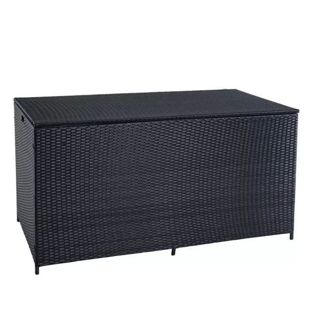 Auflagenbox Poly Rattan XXL Kissenbox Gartenbox Box Aufbewahrungsbox Schwarz