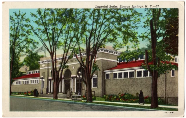 SHARON SPRINGS, NY Imperial Baths (Abandoned) Schoharie County New York Postcard