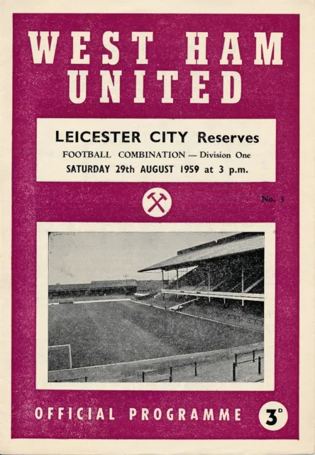 West Ham United Reserves v Leicester City (Combination) 1959/1960