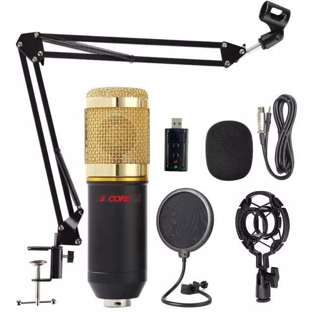 5Core Condenser Microphone Kit w/ Arm Stand Game Chat Audio Recording USA