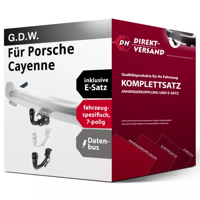 Für Cayenne Typ 92A (G.D.W.) Anhängerkupplung abnehmbar + E-Satz 7pol spezifisch