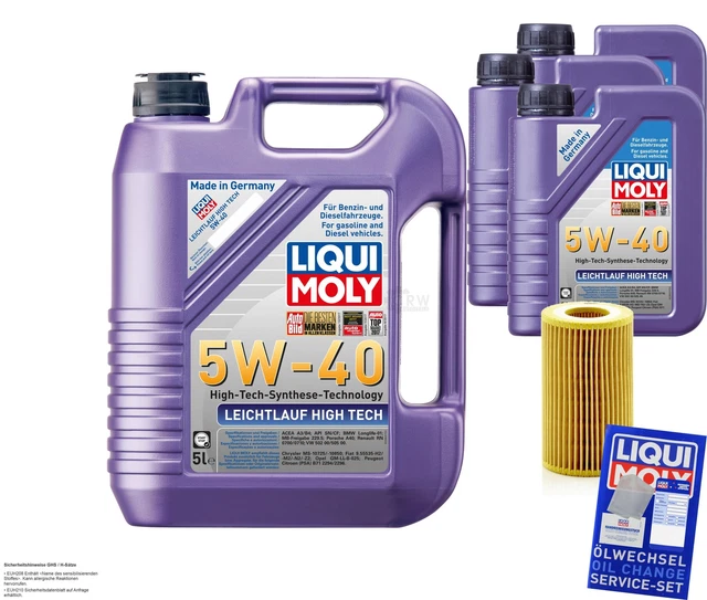 BOSCH INSPECTION SET 7 LIQUI MOLY Longlife 3 5W-30 pour Audi Cabriolet