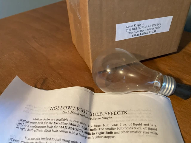 Devin Knight's Hollow Light Bulb Effect Poor Man's Milk in Bulb Small Size