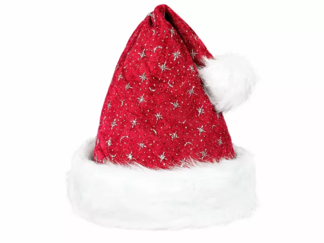 Cappello Babbo Natale peluche scintillante (wm-01) cappellino a taglia unica