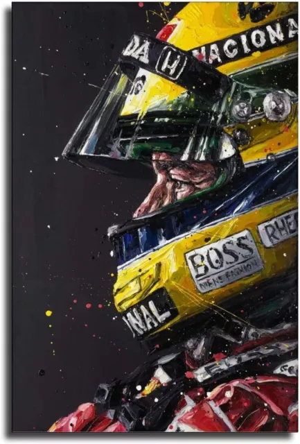 Ayrton Senna F1 Formula Grand Poster Decorative Painting Canvas Wall Art Living