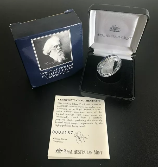 1996 Australia $1 One Dollar Sterling Silver Proof Coin 'Sir Henry Parkes' - Ram