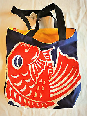 Gift ! Cool ! Japanese Good-Luck Pattern Tote-Bag "Red-Snapper" Steal & Rad  !!