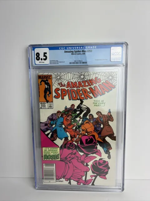 Amazing Spider-Man # 253 CGC 8.5 White Pages 1st Appearance of The Rose