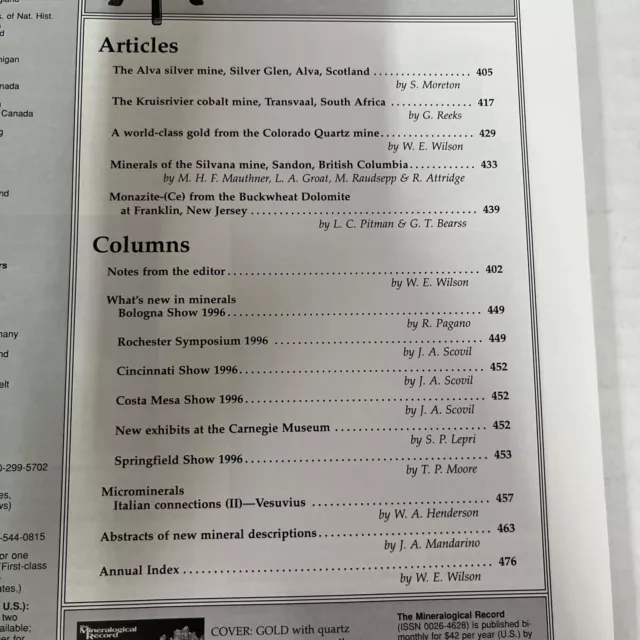 The Mineralogical Record Magazine Vol 27- Number 6- Sep-Oct 1997 3