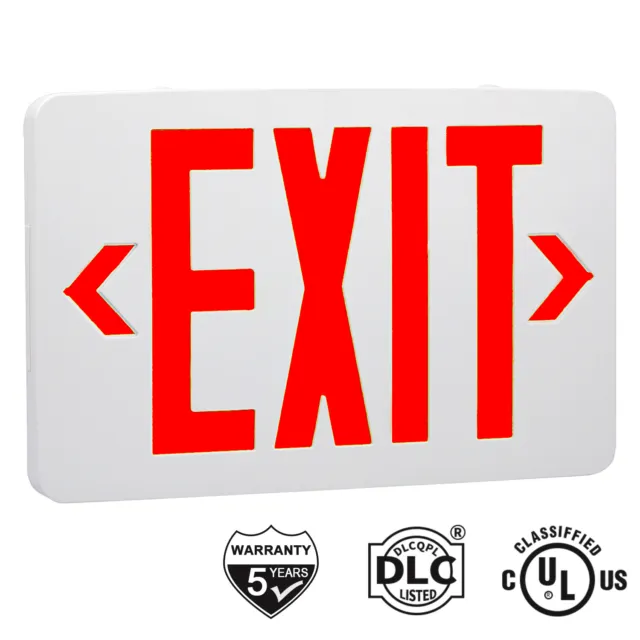 Red LED Emergency Exit Light Sign, AC 120V/277V LED Lamp ABS Fire Resistance UL