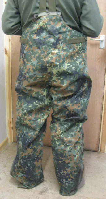 Genuine German Army GoreTex Bib And Brace Trousers Combat Flecktarn Waterproof 2