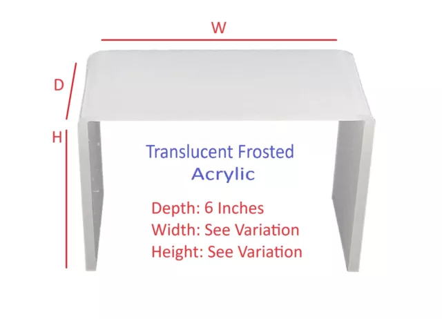 T'z Tagz Any 6-Inch-Deep Frosted Translucent Acrylic Riser Display Stands 2 Pack