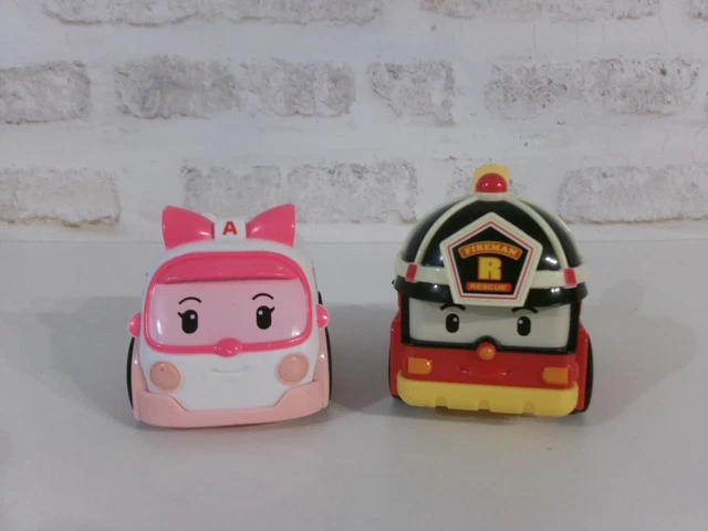 Gros Lot Figurines Robot Cars Poli, Sam Le Pompier, Voitures - Base Et Figurines Incluses