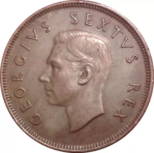 South Africa 1 Penny Coin | George VI | SUID AFRIKA | KM34.1 | 1948 - 1950