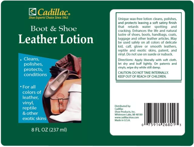 Cadillac Boot and Shoe Leather Conditioner and Cleaner Lotion 8 oz - Conditi... 2