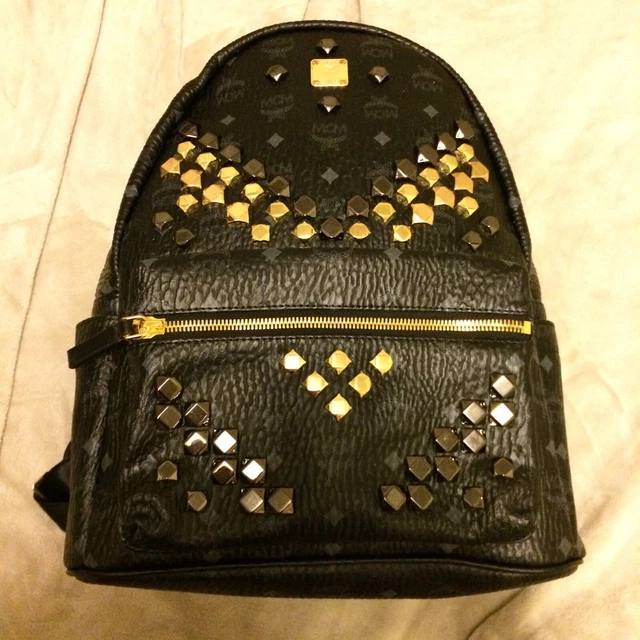 MCM Studded Backpack - Black - Medium Size
