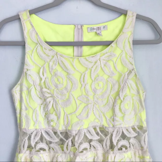 Love Fire Lace Cutout Neon Tank Dress Juniors Small 3