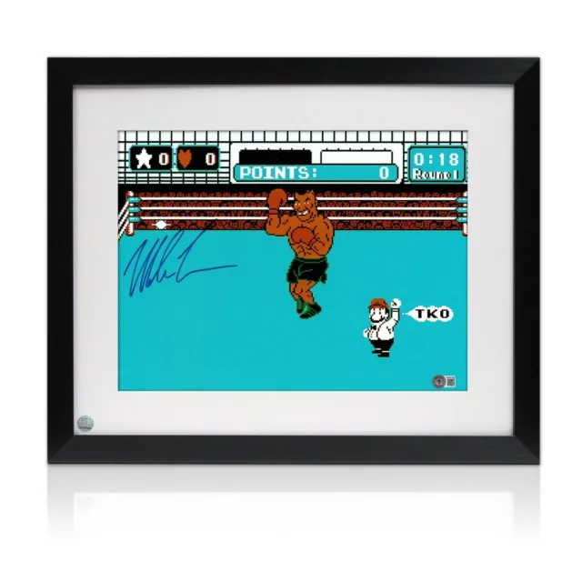 Mike Tyson Signed Boxing Photo: Punch-Out. Framed