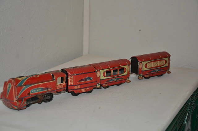Jouet Ancien Locomotive Mécanique Gély George Levy, 227, En Tôle, Fabriquée En Allemagne